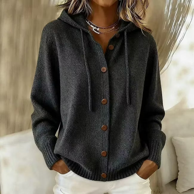 Bell - Lässiger Kapuzen-Cardigan mit Knopfleiste