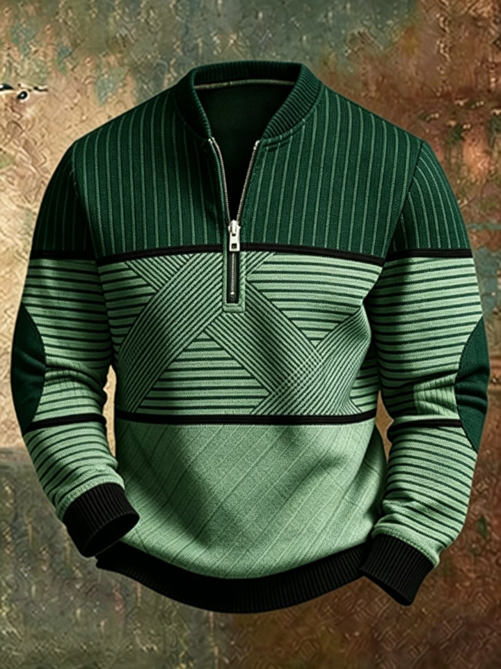 Caian - Hochwertiger Strickpullover mit halbem Reißverschluss