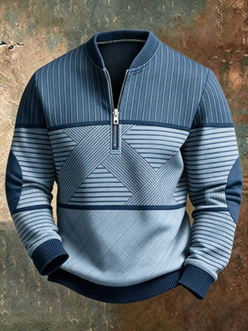 Caian - Hochwertiger Strickpullover mit halbem Reißverschluss