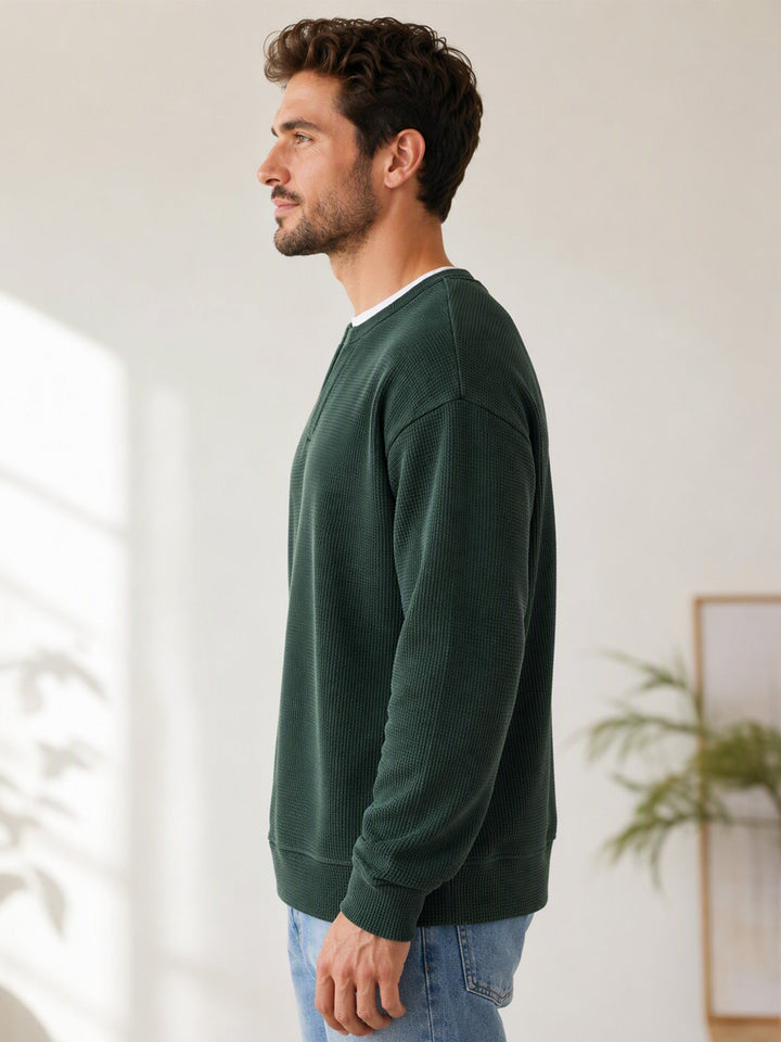 Oswald - Waffelstruktur-Langarmshirt