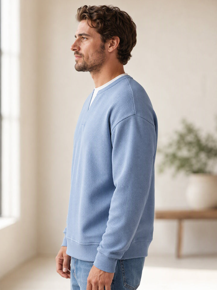 Oswald - Waffelstruktur-Langarmshirt