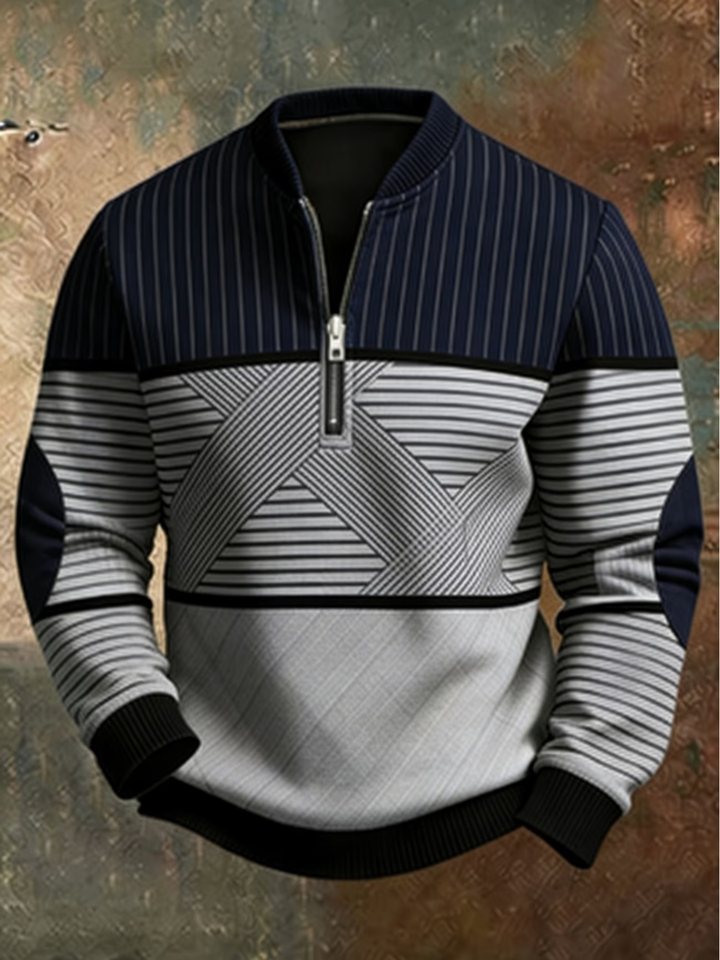 Caian - Hochwertiger Strickpullover mit halbem Reißverschluss