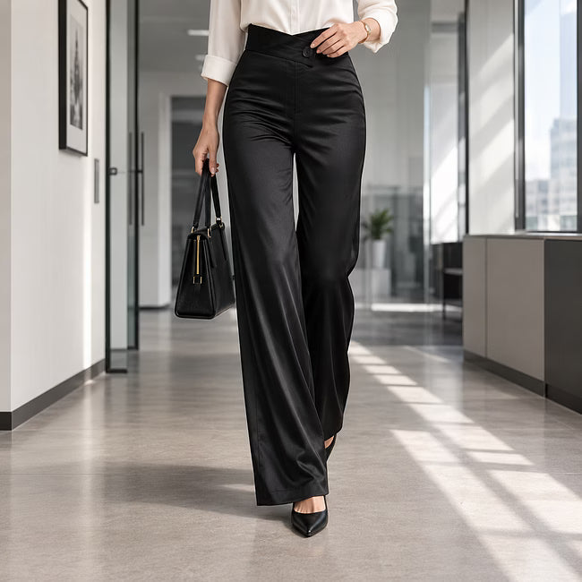 Esmae - Glänzende Wide-Leg-Hose