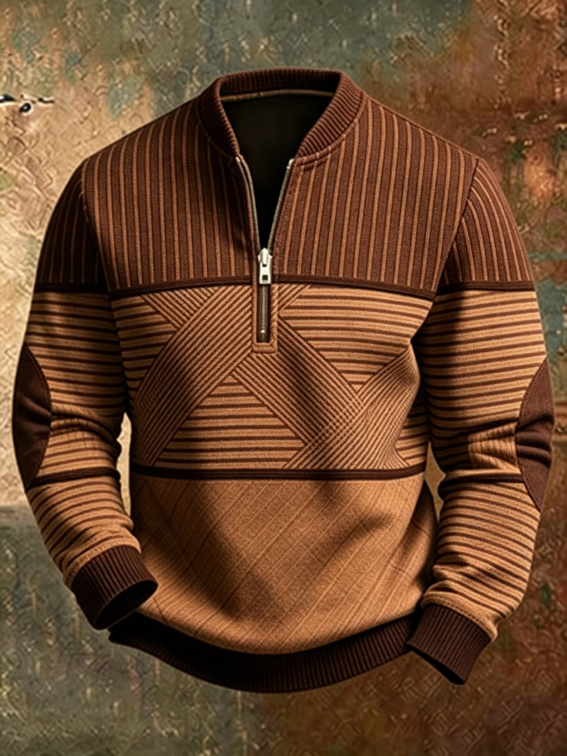 Caian - Hochwertiger Strickpullover mit halbem Reißverschluss