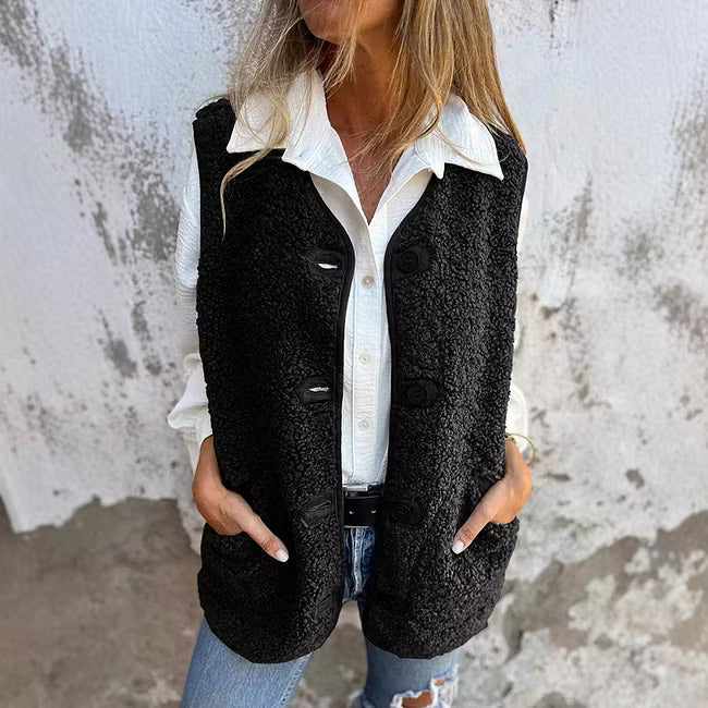 Ailyn - Strukturierte langärmlige Strickjacke mit Knopfleiste