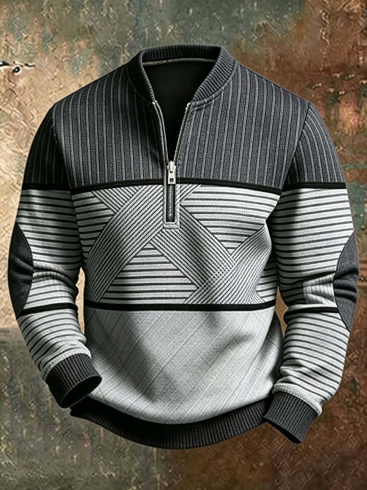 Caian - Hochwertiger Strickpullover mit halbem Reißverschluss
