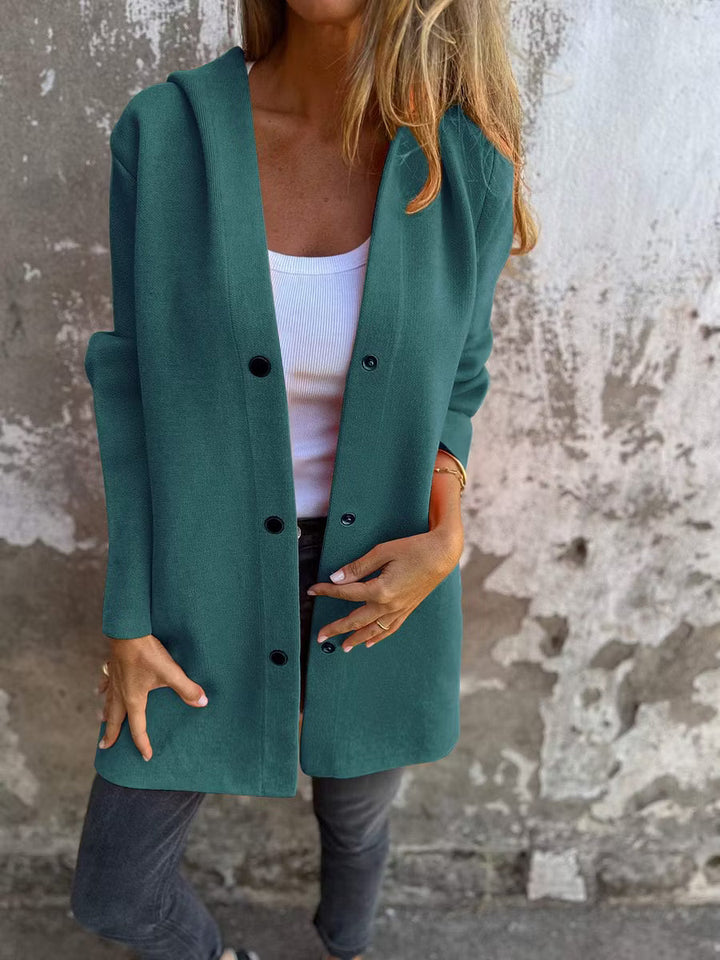 Aloura - Legerer Kapuzen-Cardigan mit Knopfleiste