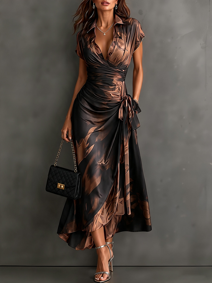 Aila - Soft-Touch Maxi-Wickelkleid
