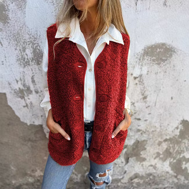 Ailyn - Strukturierte langärmlige Strickjacke mit Knopfleiste