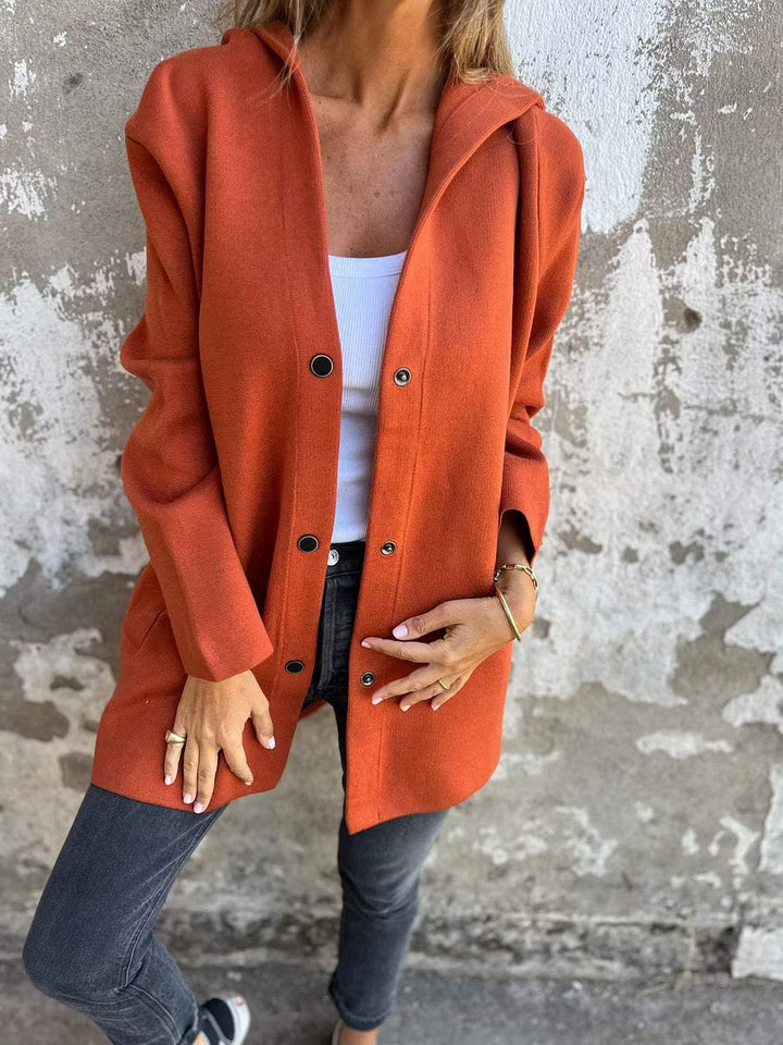 Aloura - Legerer Kapuzen-Cardigan mit Knopfleiste