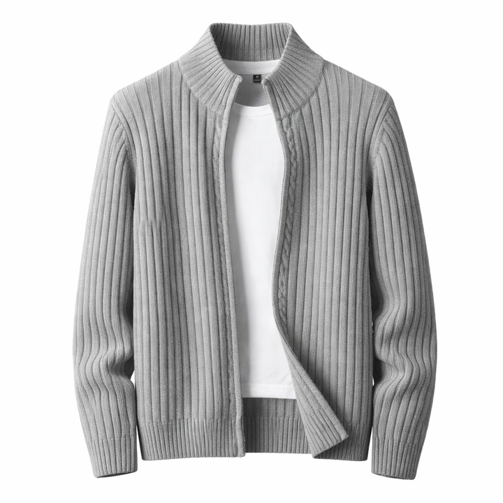Cass - Strukturierter Cardigan mit Reißverschluss