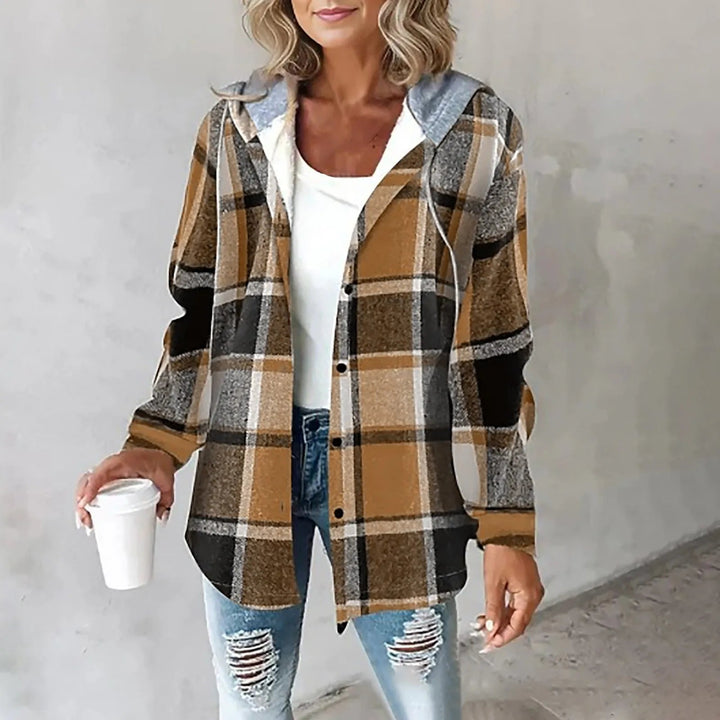 Marla - Karierte Hemdjacke mit Kapuze im Lagen-Look