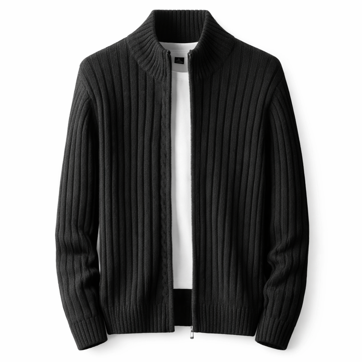 Cass - Strukturierter Cardigan mit Reißverschluss