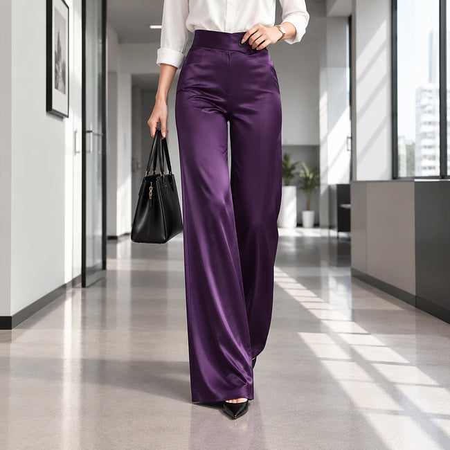 Esmae - Glänzende Wide-Leg-Hose