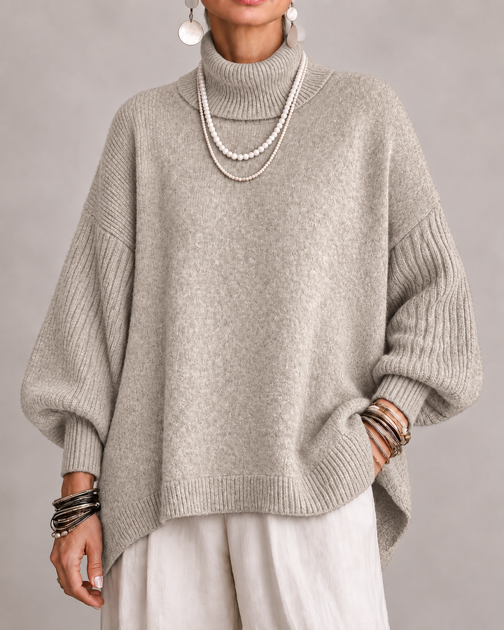 Aislin - Oversize-Strickpullover mit Rollkragen