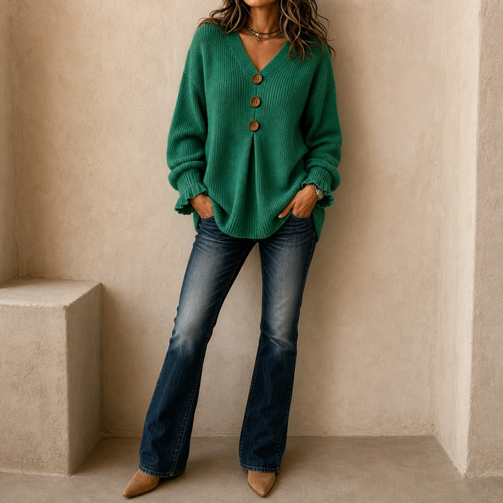 Annelie - Soft-Touch-Pullover mit V-Ausschnitt
