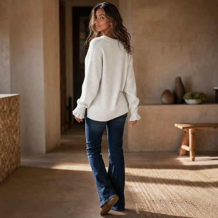 Annelie - Soft-Touch-Pullover mit V-Ausschnitt