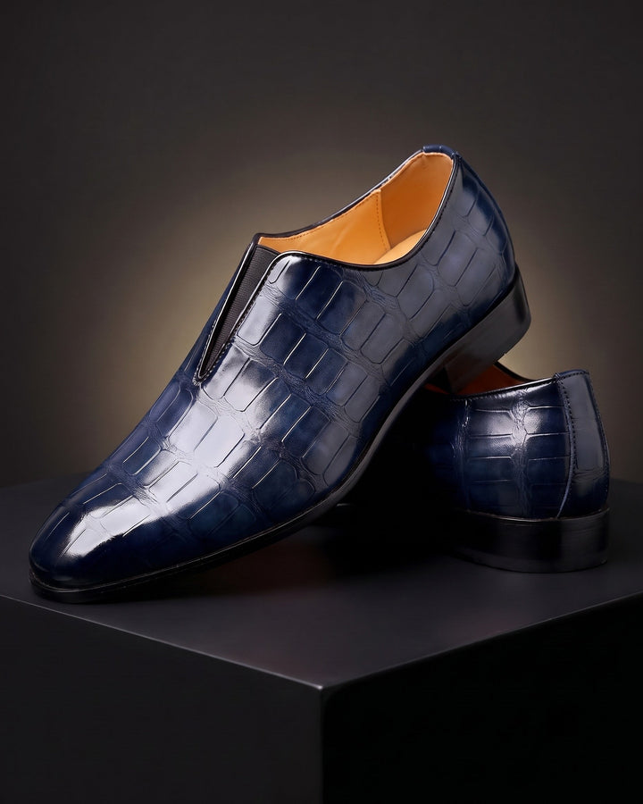 Denton - Kroko-geprägter Slipper mit Antik-Finish
