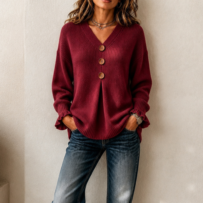 Annelie - Soft-Touch-Pullover mit V-Ausschnitt