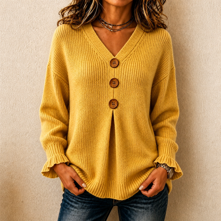 Annelie - Soft-Touch-Pullover mit V-Ausschnitt